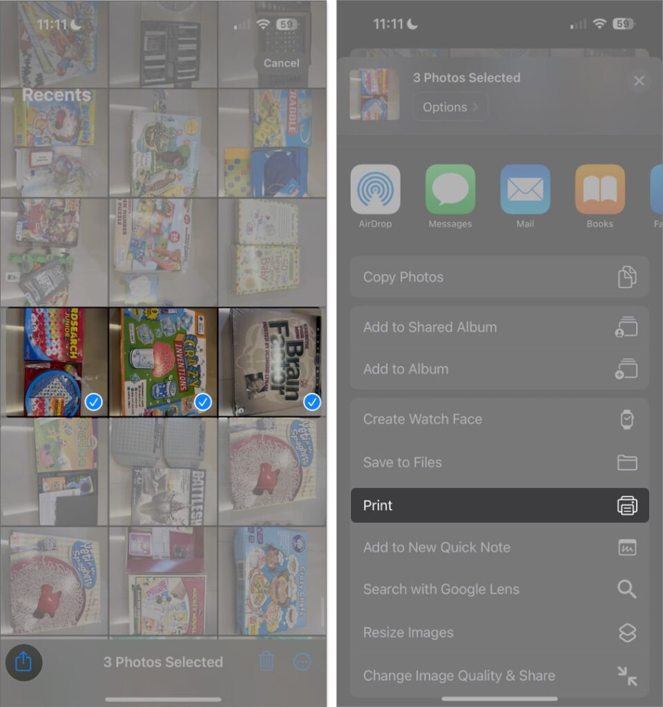 This is the 1st method to convert photo to pdf on iphone with print option