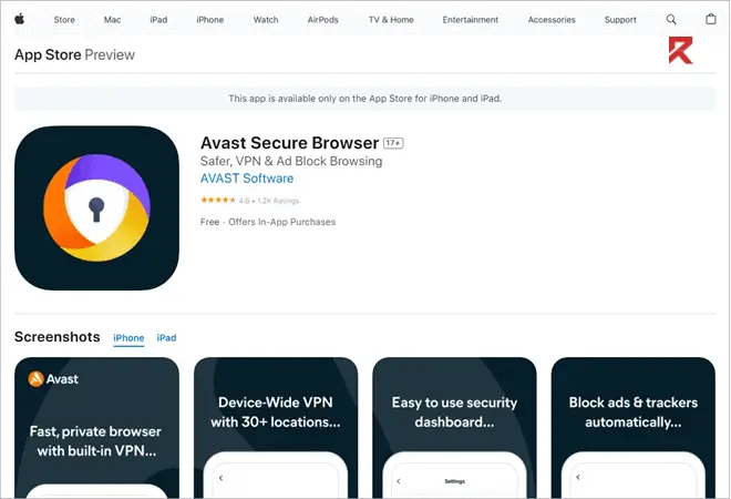 App store preview of Avast-best ad blocker of iPhone