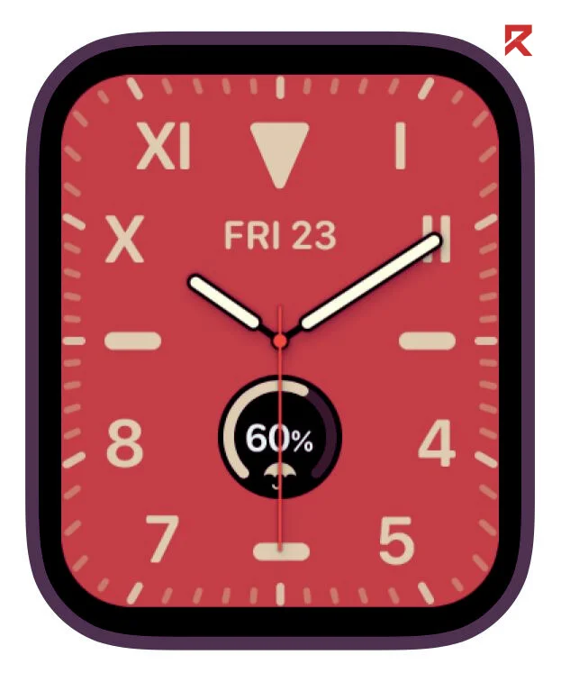This is california apple ultra watch face with reviewvibe logo