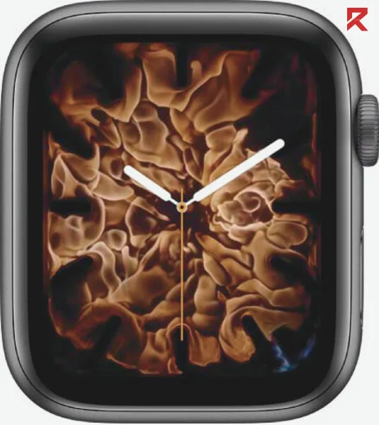 This is fire and water apple ultra watch face with reviewvibe logo