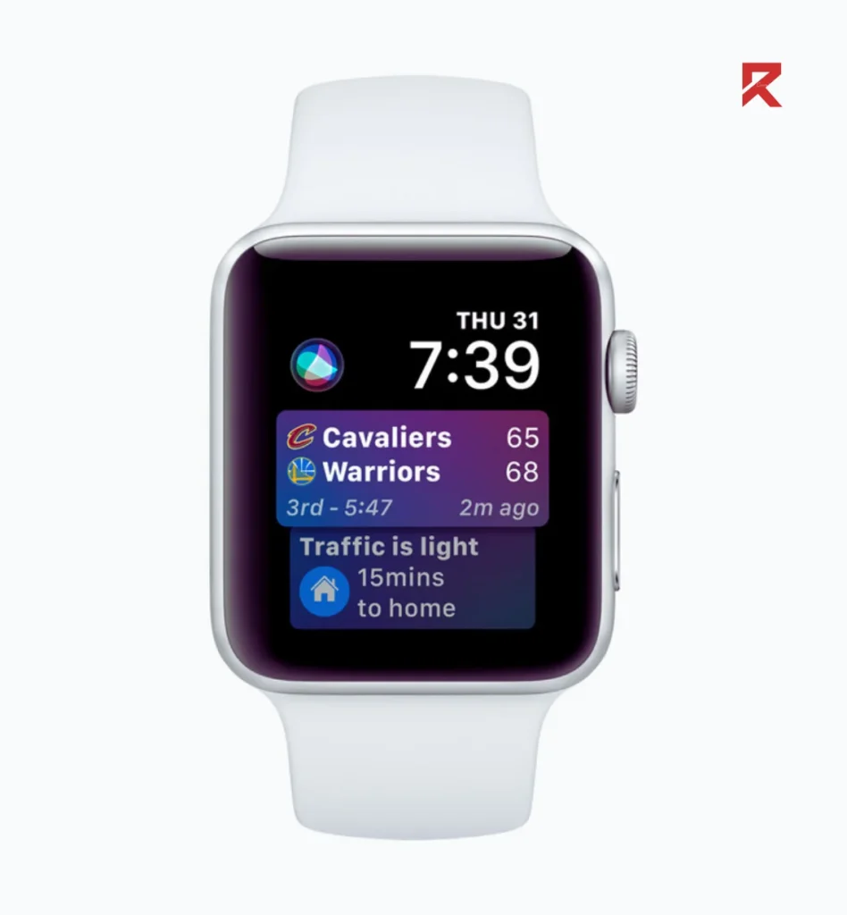 This is Siri apple ultra watch face with reviewvibe logo