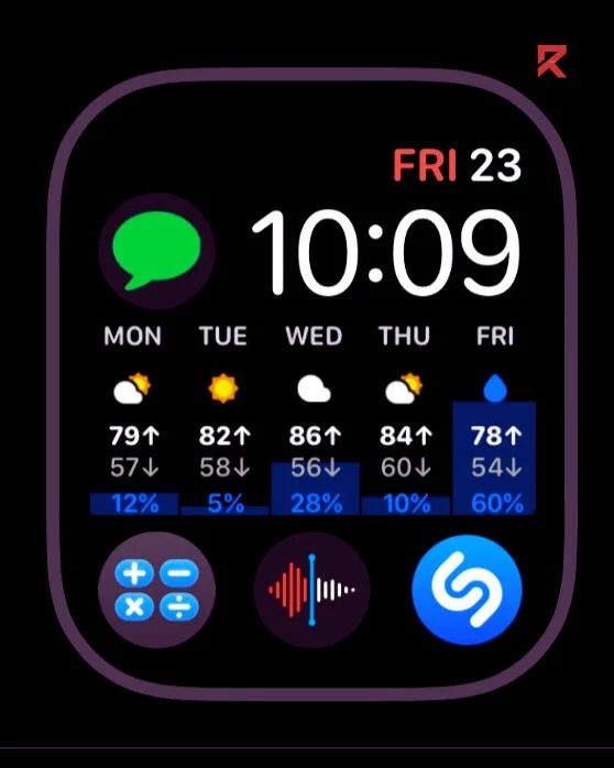 This is infograph apple ultra watch face with reviewvibe logo